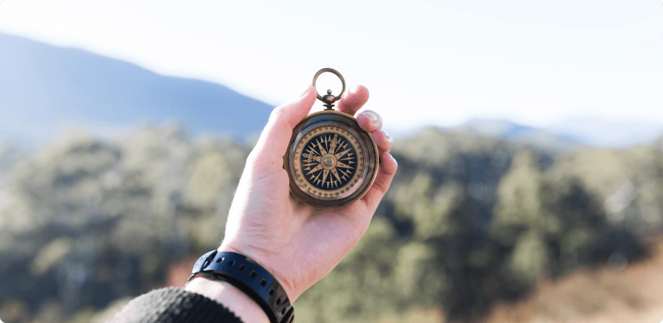 Compass in hand