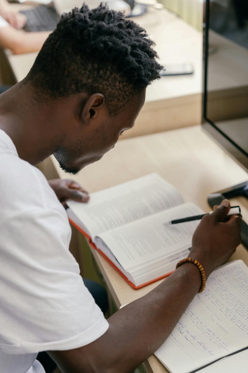 Student studying